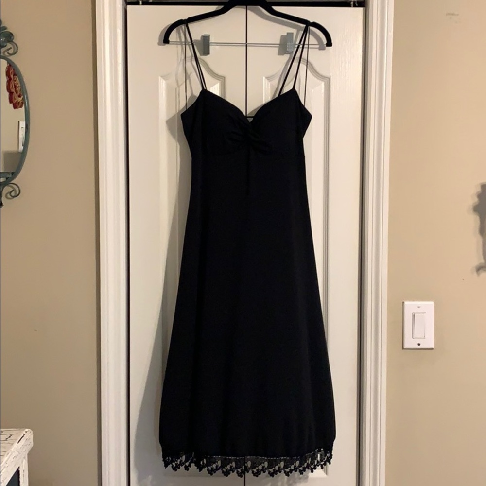Maggy London Black Spaghetti Strap Skater Dress